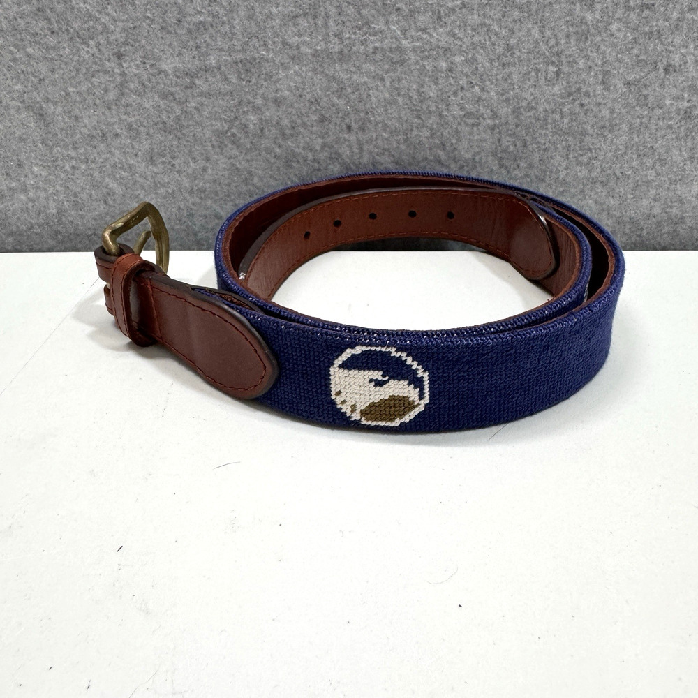 Smathers & Branson Men's Hand-Stitched Needlepoint Belt Sz 32 UGA Georgia